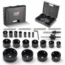 Hole Saw Kit, 18 PCS Saw Blades, 6 Drill Bits, 1 Hex Wrench, Bi Metal M42 Hole Saw Set with Carrying Case, General Purpose Size
