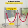 4 pakke udtrækkelig sølvrunde topstanchion efter kø Crowd