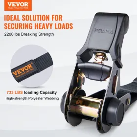 Ratchet Bind Down Straps (4PK), 2200 lb Max Break Strength