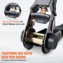 Ratchet Tie Down Straps (4PK), 2200 lb Max Break Strength, Includes 4 Premium 1" x 15' Rachet Tie Downs with Padded Handles, for