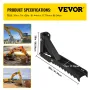 Backhoe Excavator Thumb Attachments, 36 inch Adjustable Extreme Weld On Backhoe Thumb Hoe Clamp 1/2 Inch Teeth Thick Steel Plate