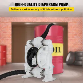 erated Double Diaphragm Pump Chemical Industrial 1 Inch Inlet And Outlet
