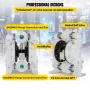 Air-Operated Double Diaphragm Pump 25.4mm(1 inch) Inlet/Outlet 113 L/min(30GPM) Polypropylene Max 7 bar(100PSI) for Chemical and