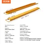 Pallet Fork Extensions, 60" Length 4.5" Width, Heavy Duty Carbon Steel Fork Extensions for Forklifts, 1 Pair Forklift Extensions