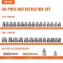 Bolt Extractor Set, 29-Piece Bolt and Nut Remover Set, 6mm to 10mm, 13/32" to 3/4", CR-MO Steel Extraction Socket Set with Stora