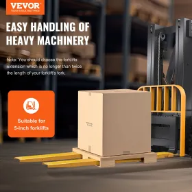 Pallet Fork Extensions, 84" Length 5.5" Width, Heavy Duty Carbon Steel Fork Extensions for Forklifts, 1 Pair Forklift