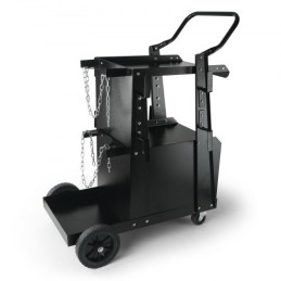 Welding Cart, 2-Tier Heavy Duty Welder Cart with Anti-Theft Lockable Cabinet, 265LBS Weight Capacity, 360Â° Swivel Wheels, Tank