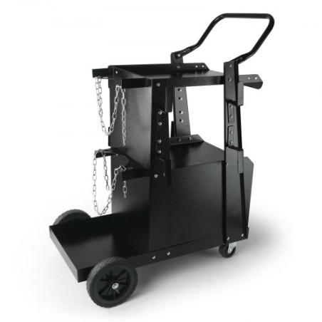 Welding Cart, 2-Tier Heavy Duty Welder Cart with Anti-Theft Lockable Cabinet, 265LBS Weight Capacity, 360Â° Swivel Wheels, Tank