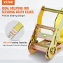 Ratchet Tie Down Straps (8PK), 1995.8 kg Break Strength, E-Track Endless Ratchet with 8 Premium 0.05 m x 4.6 m Rachet Tie Downs 