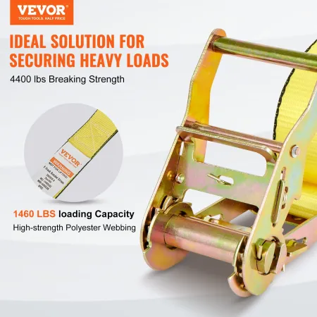 Ratchet Tie Down Straps (8PK), 1995.8 kg Break Strength, E-Track Endless Ratchet with 8 Premium 0.05 m x 4.6 m Rachet Tie Downs 