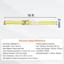 Ratchet Tie Down Straps (8PK), 1995.8 kg Break Strength, E-Track Endless Ratchet with 8 Premium 0.05 m x 4.6 m Rachet Tie Downs 