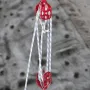 Twin Sheave Block and Tackle 0.43-0.5Inch 100-200Ft Twin Sheave Block with Braid Rope 30-35KN 6600-7705LBS Double Pulley Rigging