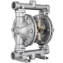 Air-Operated Double Diaphragm Pump, Inlet & Outlet, Stainless Steel Body, 11.36 L/min, PTFE Diaphragm Pneumatic Transfer Pump fo