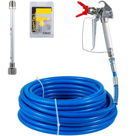 Airless Paint Spray Hose Kit, 50ft 3600psi High-Pressure Fiber Tube with 8" Extension Rod Pole, Including 517 Tip and Tip