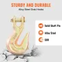 Transport Binder Chain, 2222.27 kg Working Load Limit, 7.94 mm x 6.10 m G80 Tow Chain Tie Down with Grab Hooks, DOT Certified, G