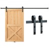 8FT Sliding Barn Door Hardware Kit, 330LBS Loading Heavy Duty Barn Door Track Kit for Single Door, Fit 3.7-4.3FT Wide and