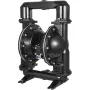 Air-Operated Double Diaphragm Pump, 2 inch Inlet & Outlet, Aluminum Alloy Body, 75 GPM & Max 120PSI, Nitrile Diaphragm Transfer 