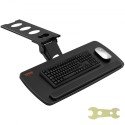 Keyboard Tray under Desk Adjustable Height, Height and Angle Adjustable under Desk Keyboard Tray Slide out, Large 25x9.8 inch