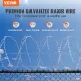 Razor Wires, 147 ft Razor Barbed Wire, 3 Rolls Razor Wire Fencing Razor Fence, Double Spiral Razor Ribbon Barbed Wire Galvanized