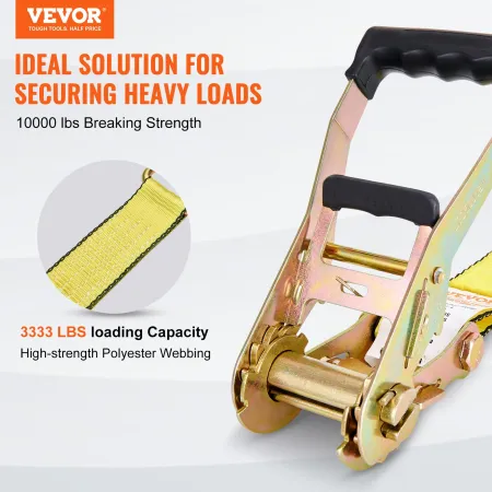 Ratchet Bind Down Straps (4PK), 10000 lb Break Strength, Double