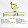 Ratchet Tie Down Straps (4PK), 10000 lb Break Strength, Double J Hook Includes 4 Premium 2" x 27' Rachet Tie Downs with Padded H