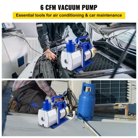 6 CFM 1/2 HP refrigeration vacuum pump,2 Stage Air Vacuum Pump AC Refrigeration Kit,Vacuum Forming Refrigeration Vacuum