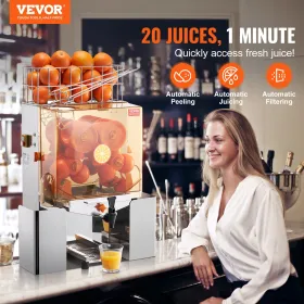 Commercial Orange Juicer Machine 120W Juice Squeezer Extractor Water Tap