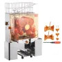 Commercial Orange Juicer Machine, 120W Automatic Juice Extractor with Water Tap, Stainless Steel Orange Squeezer 20 Oranges/Minu