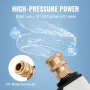 Short Pressure Washer Gun, 5000 PSI High Power Washer Spay Gun, M22-14 mm / M22-15 / 3/8'' Inlet & 1/4'' Outlet Hose Connector F