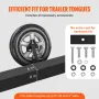 Spare Tire Carrier, Trailer Spare Tire Mount, 160 lbs Capacity, Utility Trailer Accessories Fits Most 4 & 5 & 6 & 8 Lugs Wheels 