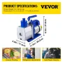 6 CFM 1/2 HP refrigeration vacuum pump,2 Stage Air Vacuum Pump AC Refrigeration Kit,Vacuum Forming Refrigeration Vacuum Packing,