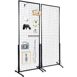 2 'x 5,6' Grid vægpaneler tårn, 2 pakker wire gridwall display racks med t-base gulvbillede, dobbelt side gridwall paneler