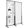 2 'x 5,6' Grid vægpaneler tårn, 2 pakker wire gridwall display racks med t-base gulvbillede, dobbelt side gridwall paneler