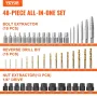 48-stykket boltekstraktor Skrue Extractor Set, med 13 pcs Bolt