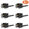 Passage Door Handle 6 Pack Matte Black Door Lever Interior Non-Locking