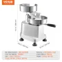 Commercial Burger Patty Maker, Hamburger Beef Patty Maker with 3 Convertible Mold(4/5/6-inch), Heavy Duty Stainless Steel Burger