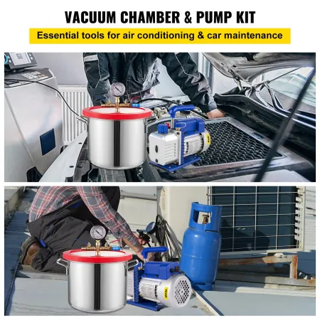 5.7 L(1.5 Gallon) 28 L/min(3 CFM) 186W(1/4HP) Vacuum Chamber , Refrigerant Vacuum Pump HVAC Single Stage Vacuum Pump Air C