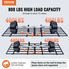 Garage Storage Shelving, 2 Pack, 6 x 2 ft Heavy Duty Garage Shelves Wall Mounted, 1600 lbs Load Capacity(Total) Garage Storage