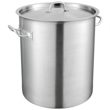 Stainless Steel Stockpot, 42 Quart Large Cooking Pots, Multipurpose Cookware Sauce Pot with Lid & Handle, Heavy Duty Commercial