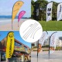 Advertising Flag Pole, 30 x Feather Flag Bundles with Ground Spike, 16 ft Windless Flag Pole Sets with Ground Mounting Stake,