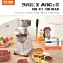 Commercial Burger Patty Maker, 100 mm/4 tommer hamburger