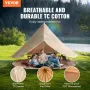 Canvas Bell Tent, 4 Seasons 3 m/9.8ft Yurt Tent, Canvas Tent for Camping with Stove Jack, Breathable Tent Holds up to 4 People, 