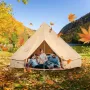 Canvas Bell Telt, 4 sæsoner 3 m/9,8ft yurt telt, lærredstelt