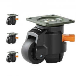 Leveling Casters, Set of 4, 1100 lbs Total Load Capacity, 2 inches, Heavy Duty with Upgraded Handle Design, 360 Degree Swivel