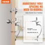 Front Door Handle and Deadbolt Set, Satin Nickel Front Door Lock Set with Interior Knob, Adjustable Hole Spacing Single Cylinder