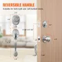 Hoveddør håndtag og deadbolt sæt, satin nikkel hoveddør lås sæt