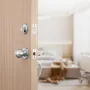 Front Door Handle and Deadbolt Set, Satin Nickel Front Door Lock Set with Interior Knob, Adjustable Hole Spacing Single Cylinder