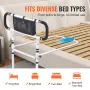 Bed Rails for Elderly Adults, 180° Foldable Bed Assist Rails for Seniors, 204.12 kg Loading Bed Side Rails Bed Cane with 4-Level