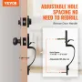 Front Door Handle and Deadbolt Set, Front Door Lock Set with Interior Knob, Adjustable Hole Spacing Single Cylinder Handleset, f