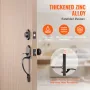 Front Door Handle and Deadbolt Set, Front Door Lock Set with Interior Knob, Adjustable Hole Spacing Single Cylinder Handleset, f
